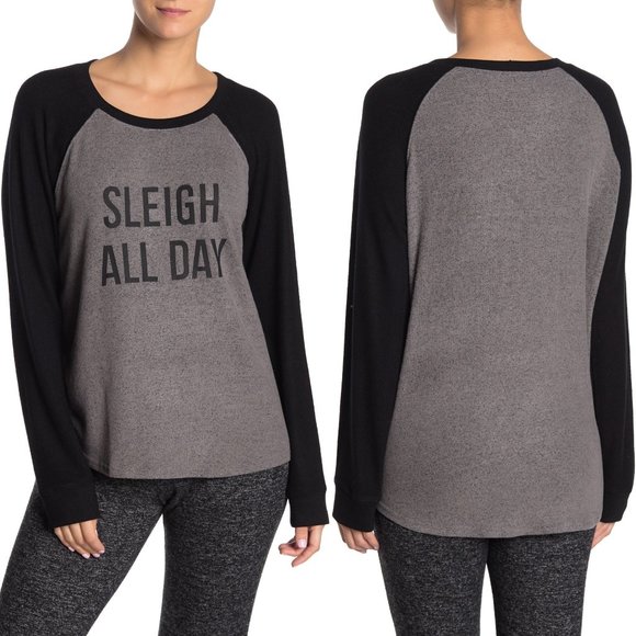 free press Tops - Free Press Graphic Raglan Soft Lounge Sweatshirt